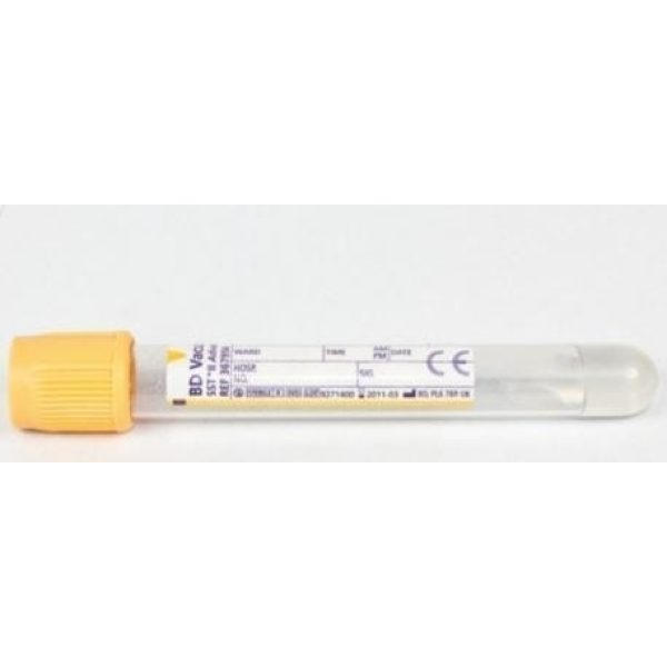 Vacutainer Blood Sample Tube Plastic Gold 5ml W/ Gel Sst11 1x100
