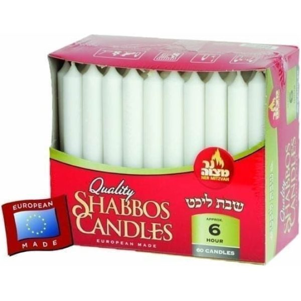 Shabbos Candles WHITE 6 HR