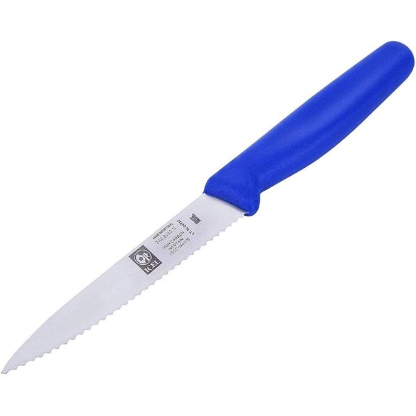 Kitchen Knife Steak and Vegetable Knife Razor Sharp Pointed Tip Serrated Edge BLUE 4â€