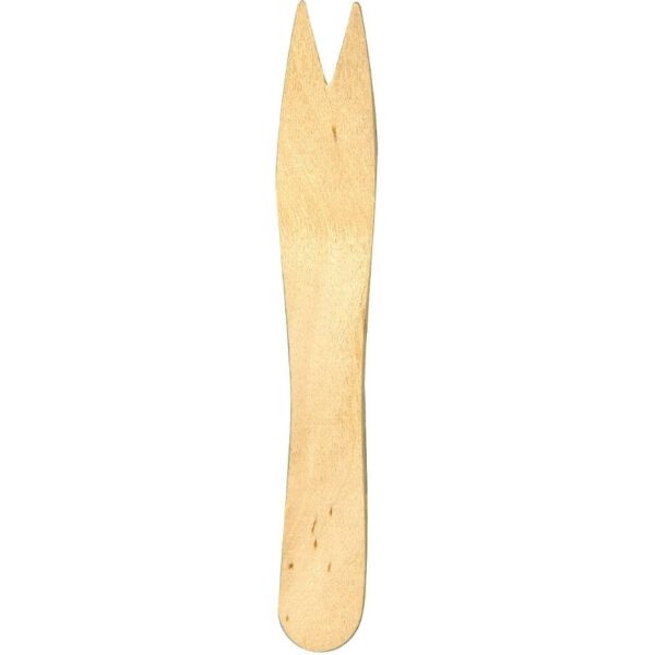 Disposable Wooden Chip Fork BROWN