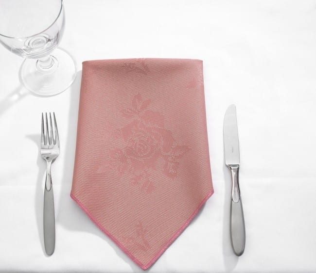 Table Cloth Rose Design Circular DUSKY Pink 62''
