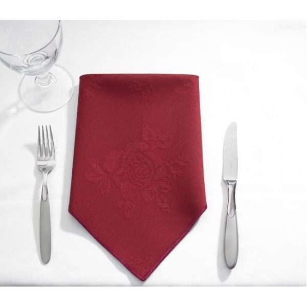 Napkin Rose Design BURGUNDY 16x16''