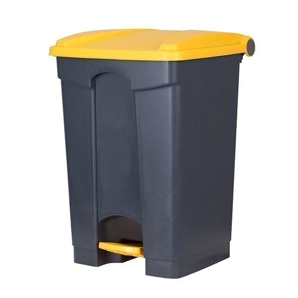 Waste Pedal Bin YELLOW and GREY 45LTR