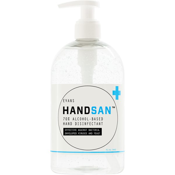 Evans Handsan 70% Alcohol Based Hand Disinfectant 500Ml X 6