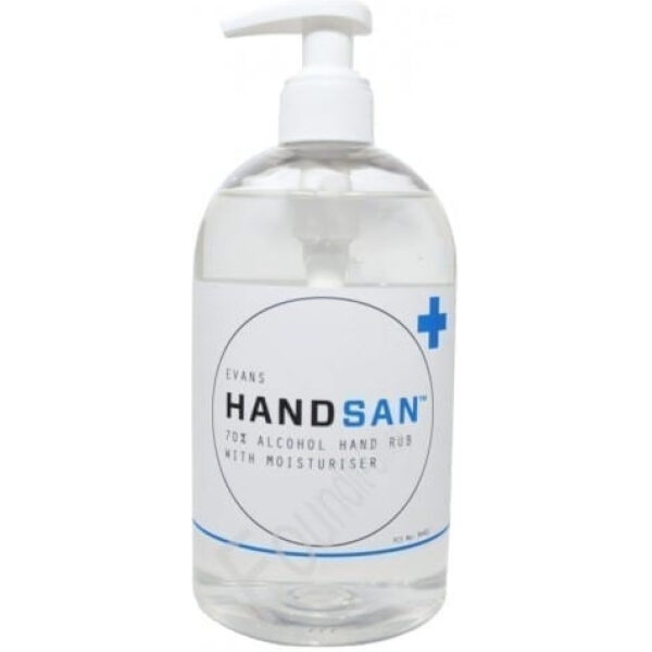 Evans Handsan 70% Alcohol Based Hand Disinfectant 500Ml X 6