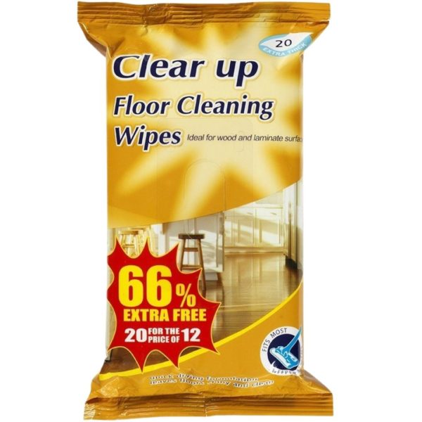 Clear Up Floor Cleaning Wipes 20 X 12