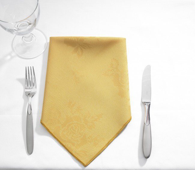 Table Cloth Rose Design Circular GOLD 62''