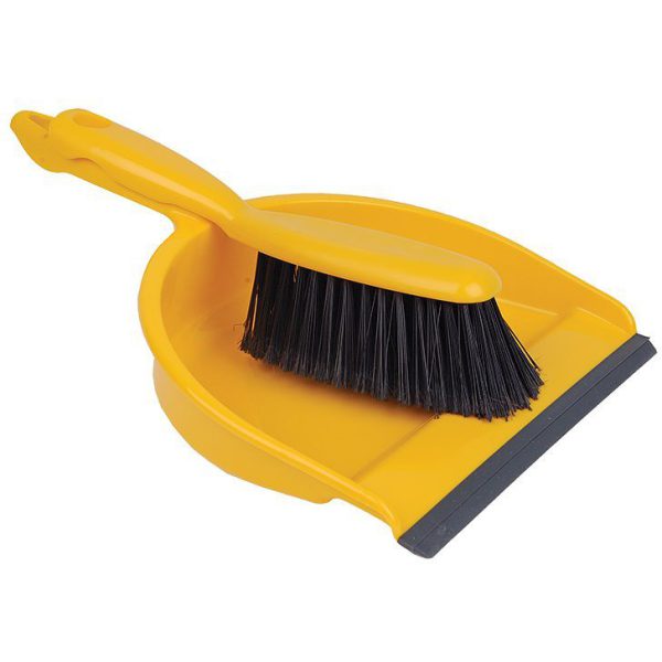 Professional Dustpan & Brush Set YELLOW Plastic 22x32x10CM