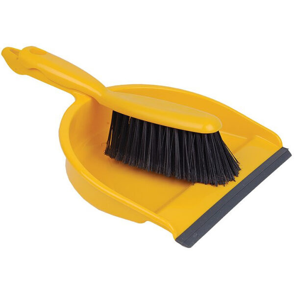 Professional Dustpan & Brush Set YELLOW Plastic 22x32x10CM