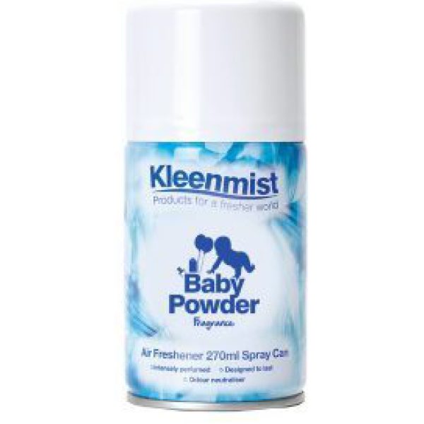 Kleenmist Aerosol Refill Baby Powder 270ML X12