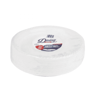 Dining Plus Plastic Plates WHITE 9" 100 X 4