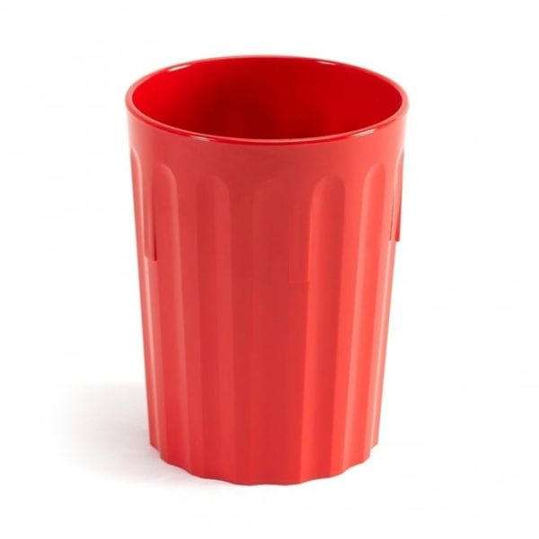 Beaker Polycarb Fluted Tumber RED  9OZ Each