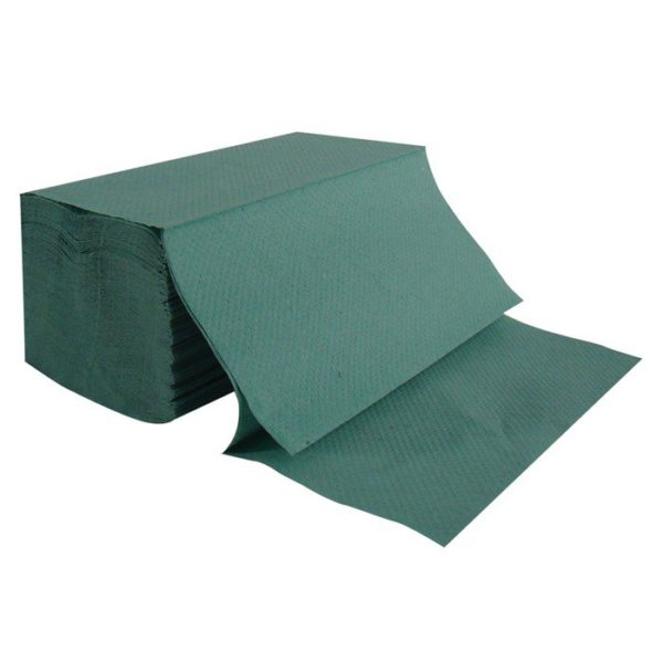 Hand Towels 1 Ply V-Fold GREEN  23x24.5cm X 5000