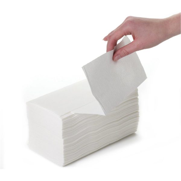 Hand Towels 2 Ply V-Fold WHITE LARGE 23x23cm X 3000  (400436)