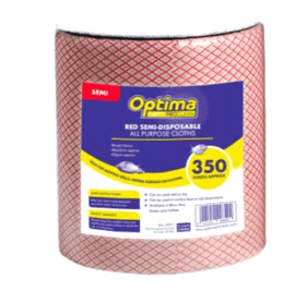 Optima All Purpose Cloth On Roll 350 Sheets RED Each