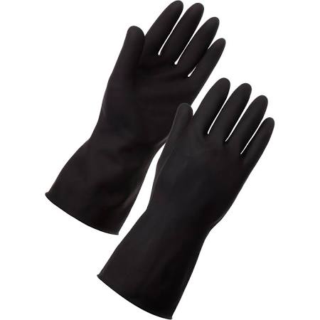 Heavyweight Rubber Gloves BLACK Medium