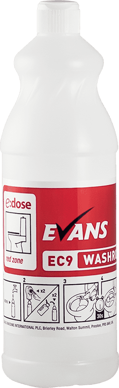 Evans EC9 Washroom Toilet Cleaner Bottle And Cap Pack