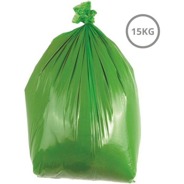 Premium Refuse Sack Recycled GREEN  18x28x38" 15KG X 200