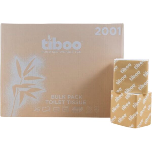 Bulk Pack Toilet Tissue 2 Ply WHITE Tiboo SilkySoft 36 X 250