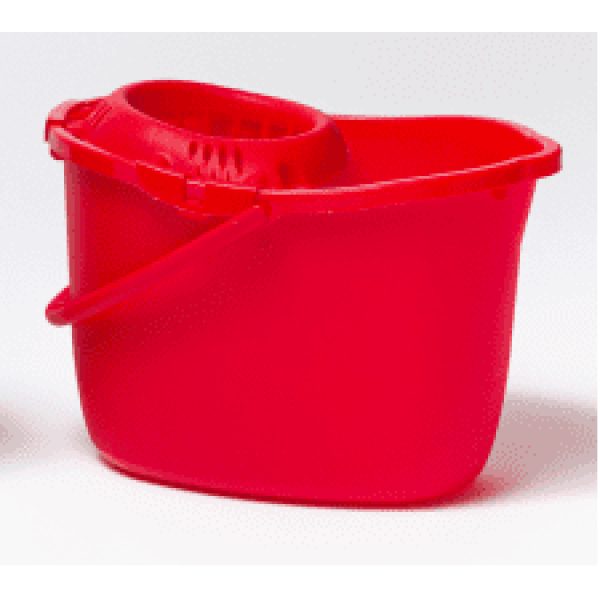 Plastic Mop Bucket & Wringer RED M114 x 15LTR