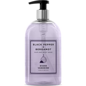 Evans Black Pepper & Bergamot Liquid Wash For Hair & Body 6 X 500ML