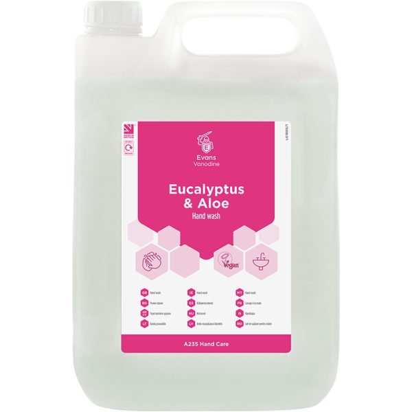 Evans Eucalyptus & Aloe Pearlised White Liquid Hand Wash 5LTR