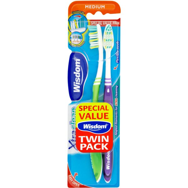 Wisdom Toothbrush Extra Clean Medium 2 PK X 6